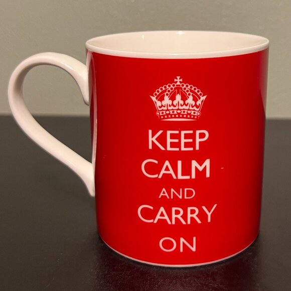 Kent Pottery KEEP CALM AND CARRY ON Porcelain Coffee Tea Cup Mug ~ British Crown - Picture 1 of 9